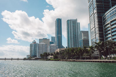 View of skyscrapers in city