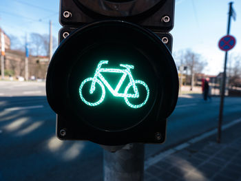 Close-up of road sign