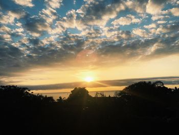 Scenic view of sunset over sea