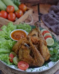 Close-up of food in plate