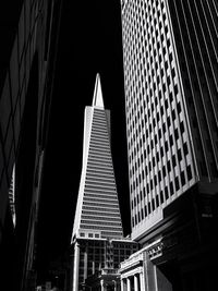 Low angle view of modern building against sky