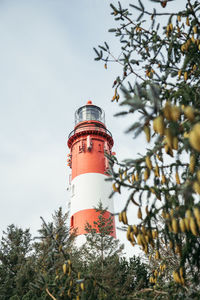 Low angle view of lighthouse against sky