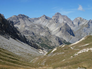 Scenic view of mountains against sky