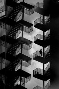 Low angle view of staircase against building