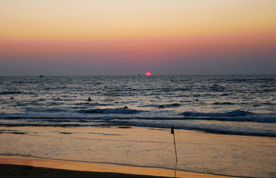 Sunset over beach of tel aviv-jaffa