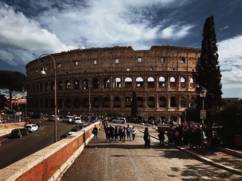 Group of people in front of building