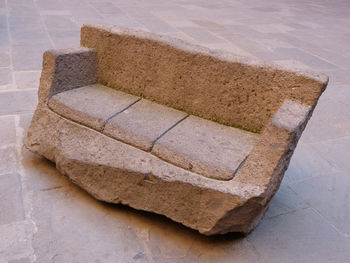 High angle view of stones on table