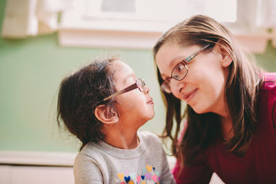 Portrait of mother and daughter