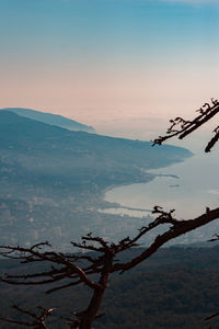 Scenic view of landscape against sky during sunset