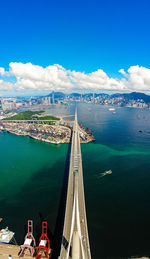 Aerial view of city at waterfront