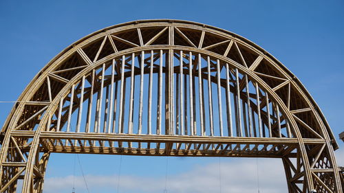 Low angle view of bridge against clear sky