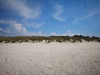 Scenic view of beach against sky