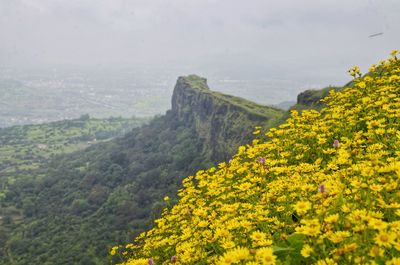 Scenic view of mountains against sky