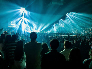 Rear view of people at music concert