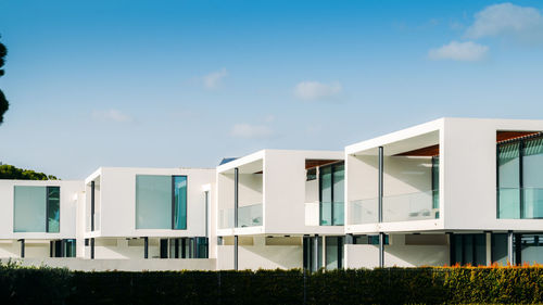 Exterior of modern building against blue sky