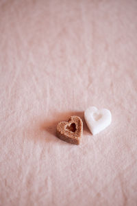 High angle view of cookies on table