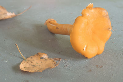 High angle view of orange on table