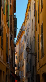 Low angle view of buildings in city