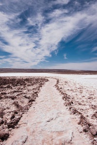 Scenic view of land against sky