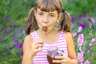 Young woman drinking water