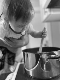 Helping mommy cook