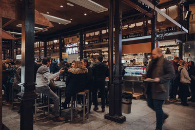 Group of people in restaurant