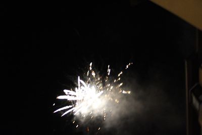 Firework display at night