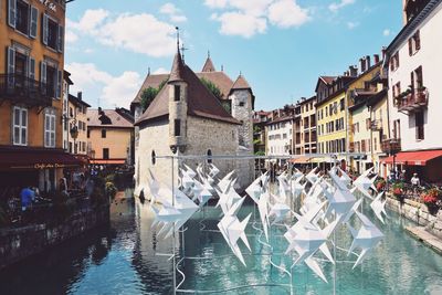 Reflection of buildings in water