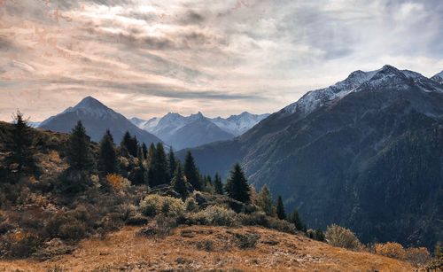 Scenic view of mountains against sky