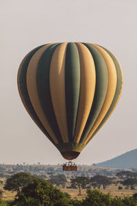 Low angle view of hot air balloons against sky