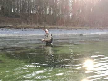 Man surfing in water