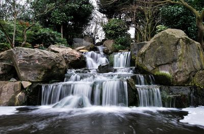 Scenic view of waterfall
