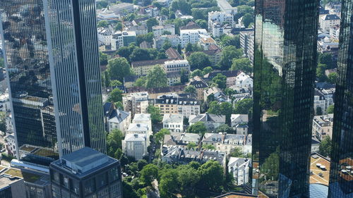Bird view from a skyscraper in frankfurt am main