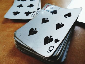 Close-up of playing cards