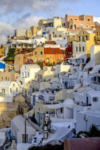 Close-up of houses in town