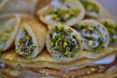 Close-up of served food in plate