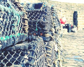 Fishing net at harbor