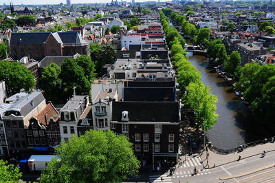 High angle shot of townscape