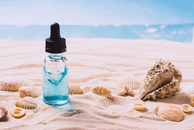 Close-up of bottles on table