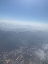 High angle view of cityscape against sky