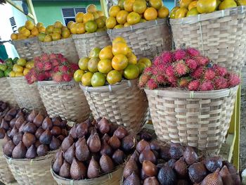 Fruits for sale at market stall