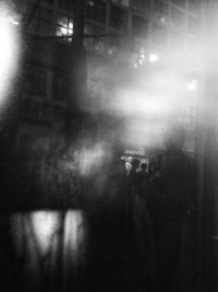 Blurred motion of people in the dark