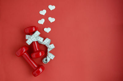 Directly above shot of pills on yellow background