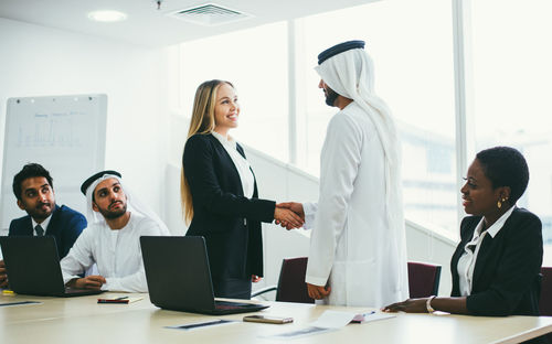 Business people discussing in office