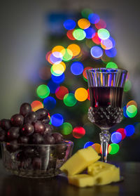 Close-up of fruits served on table