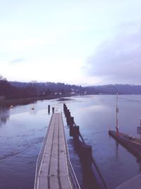 View of pier in sea