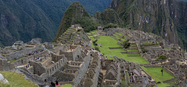 High angle view of old ruins