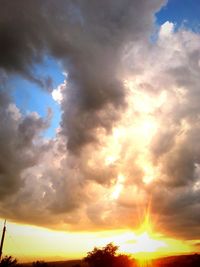 Low angle view of dramatic sky