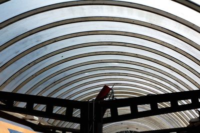 Low angle view of silhouette man in office building