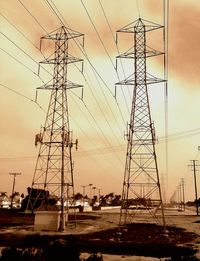 Electricity pylon against dramatic sky